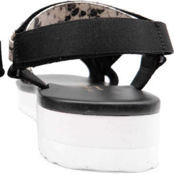 NEW Kate Spade Dotty Embossed Snakeskin Sandals in Black/White - Picture 9 of 16